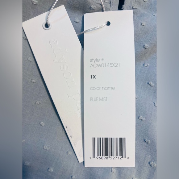 Adyson Parker Blue Mist Eyelet Hem Blouse - Picture 3 of 8